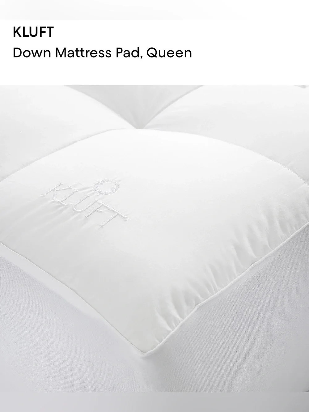 NIP Kluft Down Mattress Pad, Queen size $795 MSRP